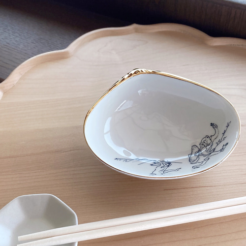 鳥獣戯画モチーフ 6寸八角小鉢 鳥獣戯画モチーフ 6寸八角小鉢 鳥獣戯画 6寸皿-マルヒロオンラインショップ