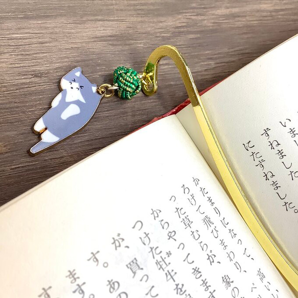水引“Mizuhiki”製作　書籤　貓　日式　可愛的 第3張的照片