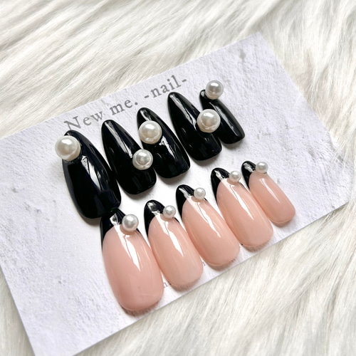 65)) フレンチガーリー ネイルチップ パール 個性派 ストーン 冬ネイル 65)) フレンチガーリー ネイルチップ パールネイル 個性派 ストーン