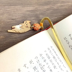 水引“Mizuhiki”製作　書籤　貓　日式　可愛的 第3張的照片