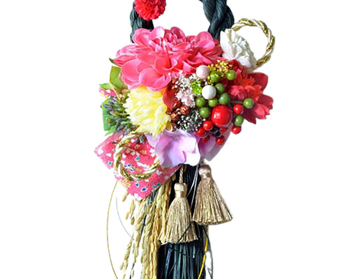 24日迄 ワンコインSALE「幸せを呼ぶ」 お正月 しめ縄飾り おしゃれ