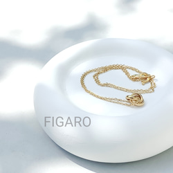 【FIGARO】つけっぱなしOK♡プチトリニティネックレス(ゴールド)サージカルステンレス/SUS316L/18K仕上げ 5枚目の画像