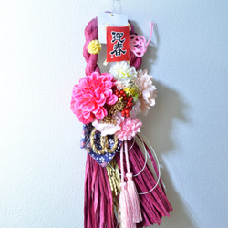 「幸せを呼ぶ」 お正月 しめ縄飾り おしゃれ 手作り ハンドメイド |タッセル ワイン01 12枚目の画像
