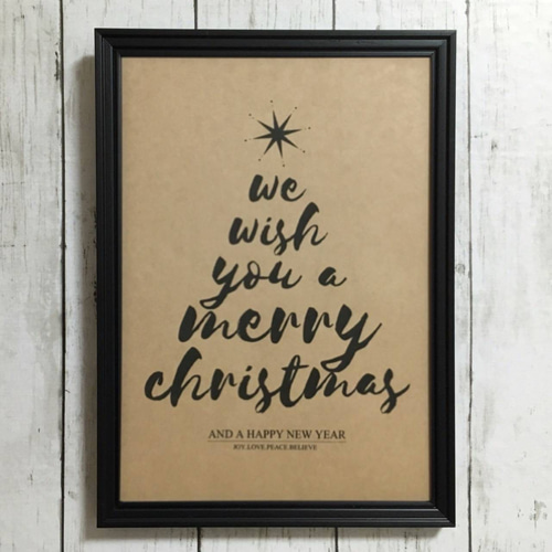 ポスター【クリスマスツリー】ホワイト インテリア メリークリスマス