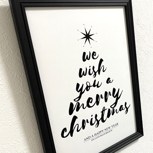 ポスター【クリスマスツリー】ホワイト インテリア メリークリスマス