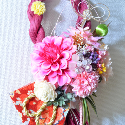 幸せを呼ぶ」 お正月 しめ縄飾り おしゃれ 手作り ハンドメイド