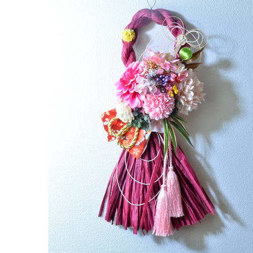幸せを呼ぶ」 お正月 しめ縄飾り おしゃれ 手作り ハンドメイド