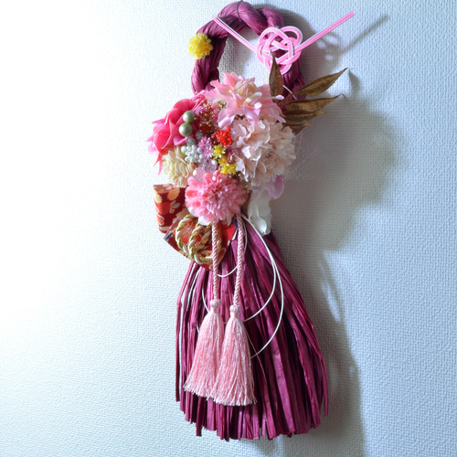 幸せを呼ぶ」 お正月 しめ縄飾り おしゃれ 手作り ハンドメイド