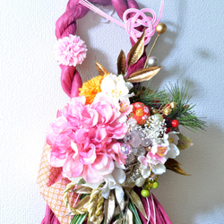「幸せを呼ぶ」 お正月 しめ縄飾り おしゃれ 手作り ハンドメイド |タッセル ワイン06 4枚目の画像