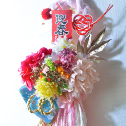 「幸せを呼ぶ」 お正月 しめ縄飾り おしゃれ 手作り ハンドメイド |タッセル ピンク01 6枚目の画像