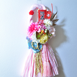 「幸せを呼ぶ」 お正月 しめ縄飾り おしゃれ 手作り ハンドメイド |タッセル ピンク01 11枚目の画像