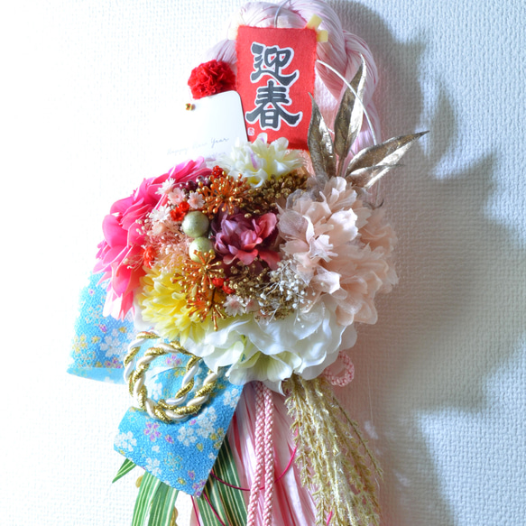 「幸せを呼ぶ」 お正月 しめ縄飾り おしゃれ 手作り ハンドメイド |タッセル ピンク01 7枚目の画像