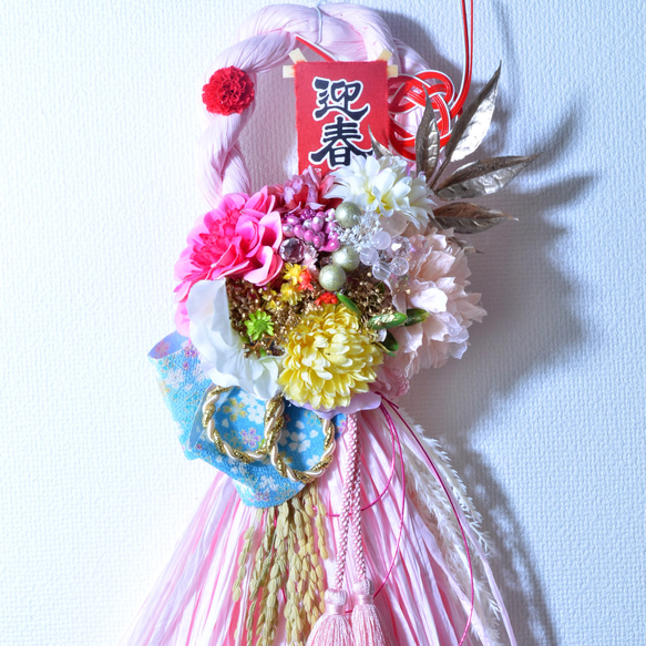 「幸せを呼ぶ」 お正月 しめ縄飾り おしゃれ 手作り ハンドメイド |タッセル ピンク01 14枚目の画像