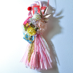 「幸せを呼ぶ」 お正月 しめ縄飾り おしゃれ 手作り ハンドメイド |タッセル ピンク01 10枚目の画像