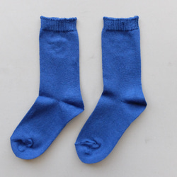 【現貨有限】亞麻針織襪（寶藍色）22-24cm 第1張的照片