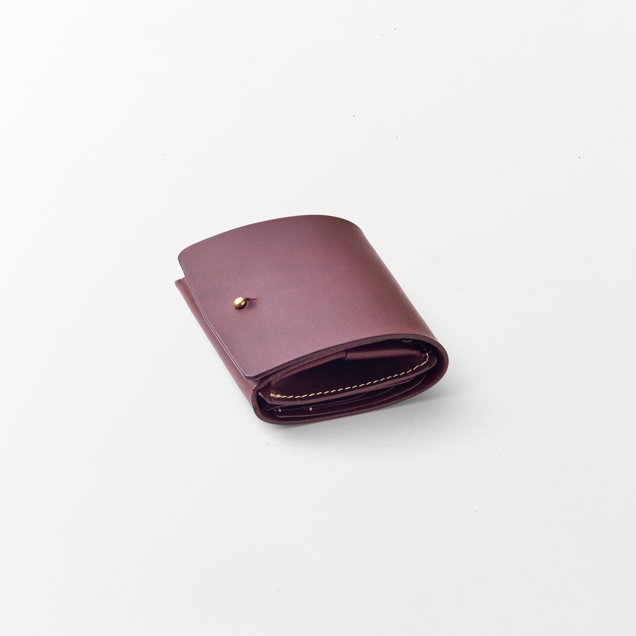 レザーコンパクト財布/Color:Burgundy