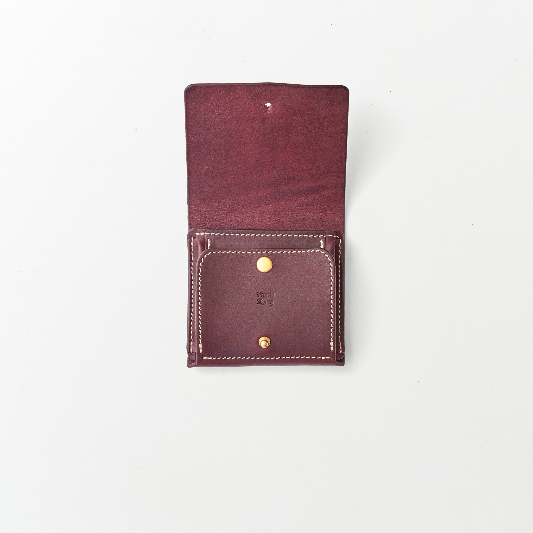 レザーコンパクト財布/Color:Burgundy