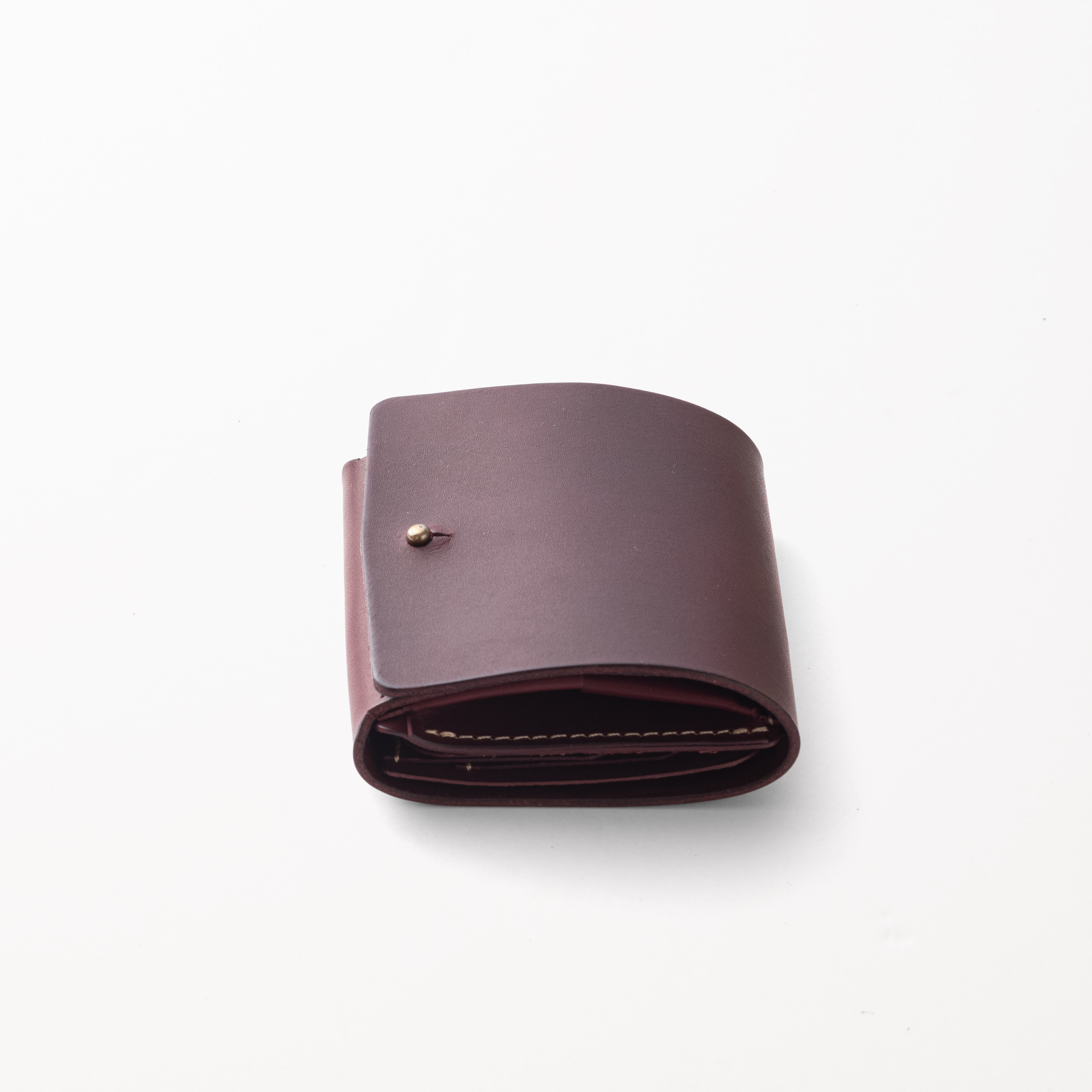 レザーコンパクト財布/Color:Burgundy