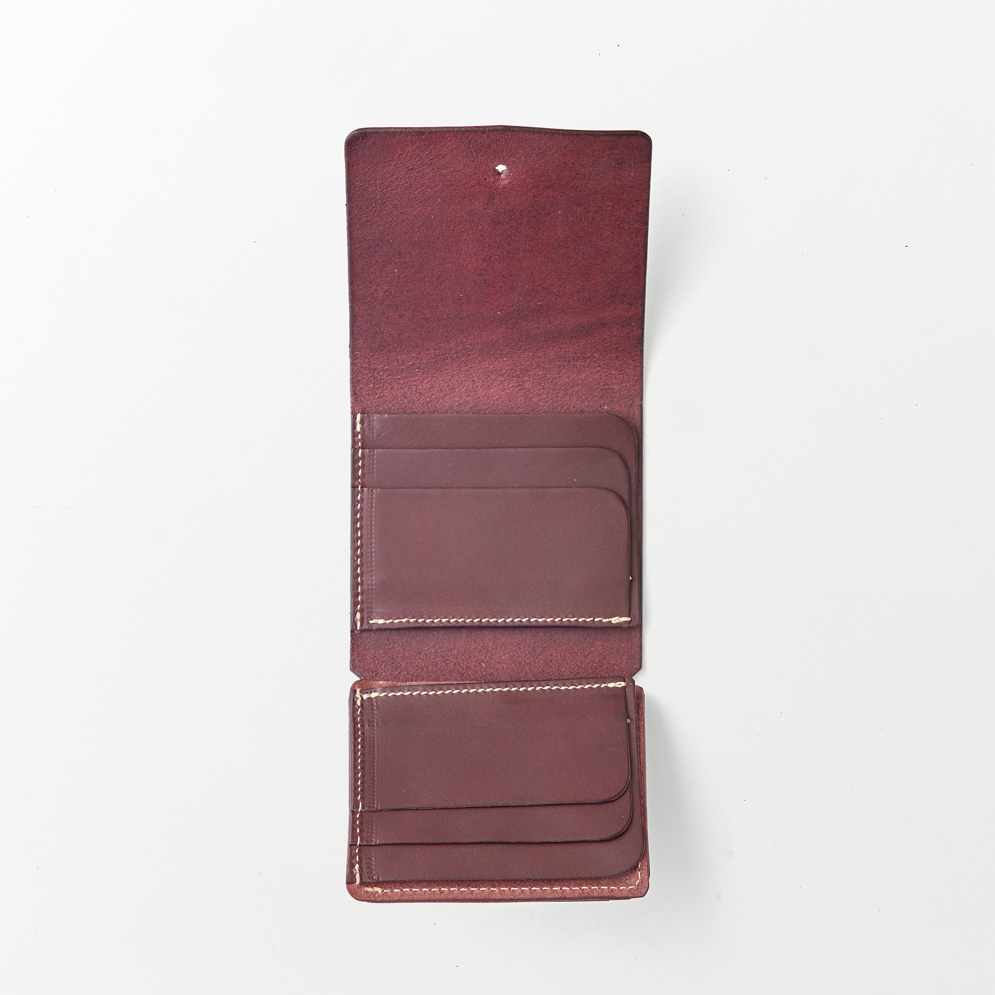 レザーコンパクト財布/Color:Burgundy