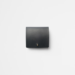 レザーコンパクト財布/Color:Black 3枚目の画像