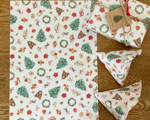 いくまる様】R267 クリスマスの包装紙4枚セット(880) 2024 クリスマス