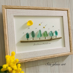 シーグラスアート インテリア雑貨 北欧 観葉植物 プレゼント ガラス