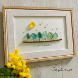 シーグラスアート 海の宝石 ガラス細工 インテリア雑貨 北欧 パネル