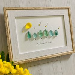 シーグラスアート お月見 満月 星空 流星群 癒しの森 インテリア雑貨