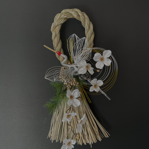 【嘉門工芸】鶴のしめ縄飾り お正月しめ縄『鶴』 しめ縄・しめ飾り MARME 通販 14933751｜Creema