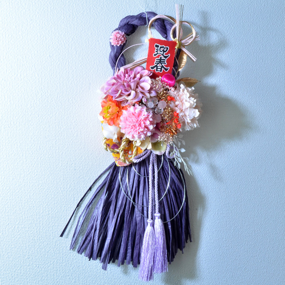 《幸福的呼喚》新年下輪裝飾時尚手工手工流蘇紫色06 第3張的照片