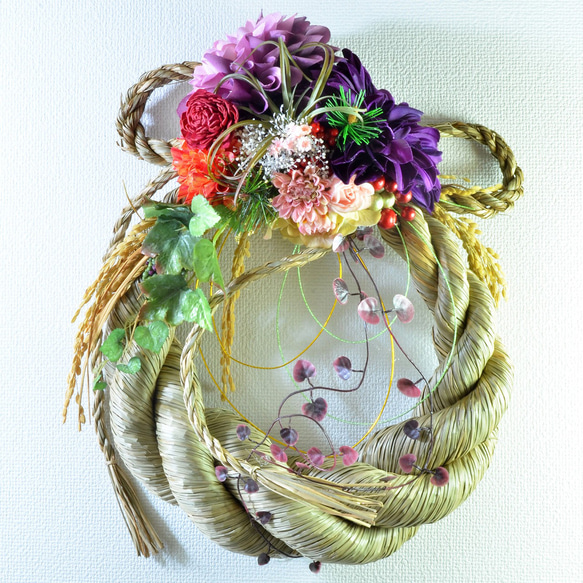 「幸せを呼ぶ」 お正月 しめ縄飾り おしゃれ 手作り ハンドメイド | a005 5枚目の画像