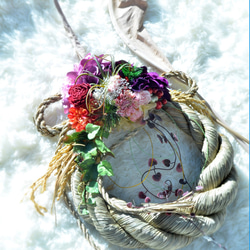 「幸せを呼ぶ」 お正月 しめ縄飾り おしゃれ 手作り ハンドメイド | 雲流丸〆a006 4枚目の画像