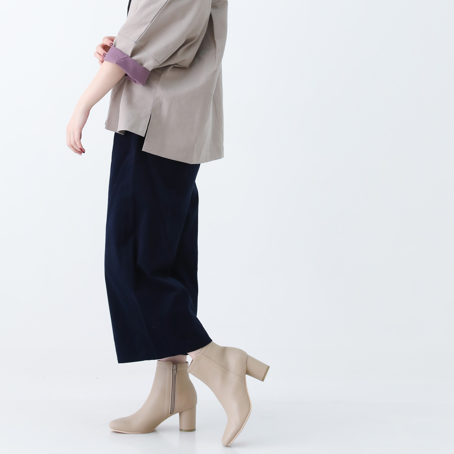 遠州産コーデュロイのキレイ目ルーミーパンツ(ワイドパンツ)サイズ選べる◎ネイビー nunono-11