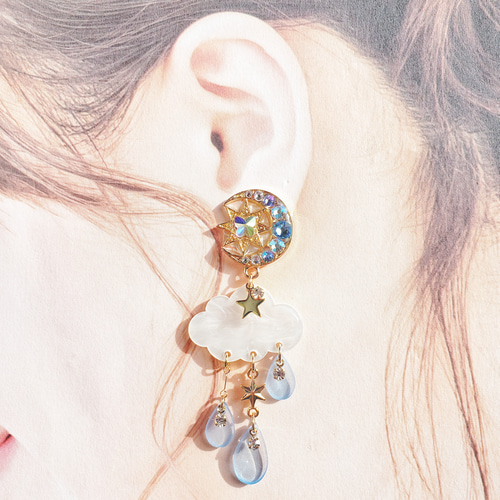 ◯ドロップピアス イヤリング ハンドメイド クラウドドロップ ピアス イヤリング ピアス（その他） Ranran 通販