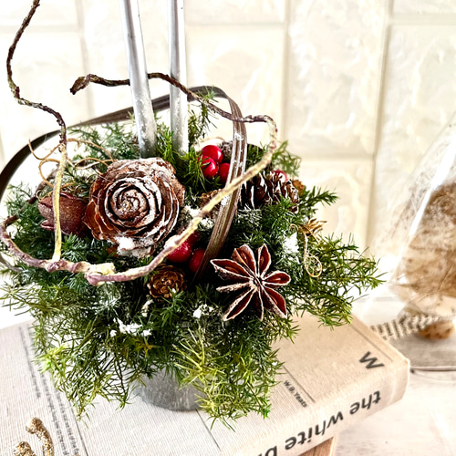 森のクリスマスキャンドルアレンジ クリスマス クリスマスプレゼント