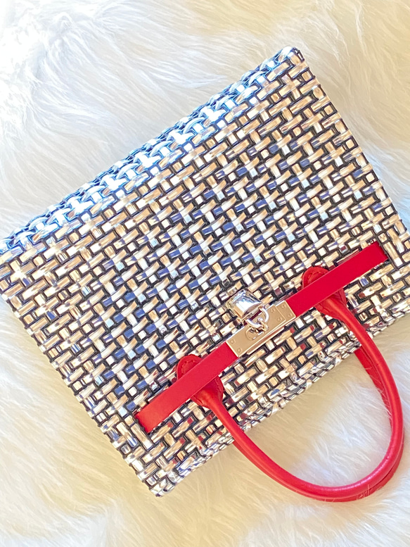 【再販】ラメルヘンテープのカゴバーキン シルバー シルバー ラメルヘンテープ ベルト