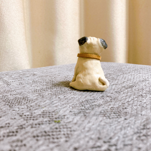 パグ　ミニチュア　犬　置物　粘土　フィギュア 8枚目の画像