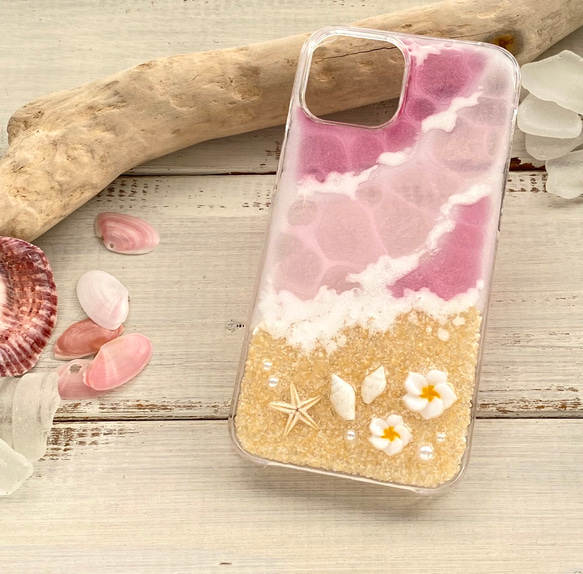 【SALE】海 サンセットビーチ ピンク iPhone12 mini 6枚目の画像