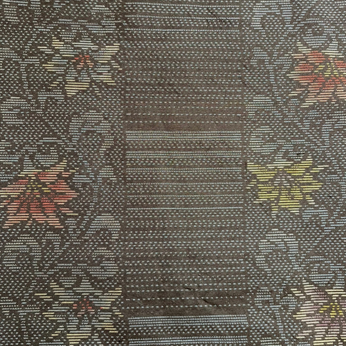 大島紬 未使用反物 リメイク 商標付き 花総柄 大人可愛いお洒落