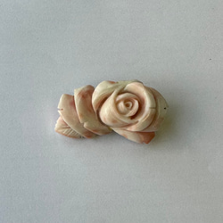 訳あり特価品　珊瑚彫りブローチ『ピンクの薔薇』　R41108Y2 7枚目の画像