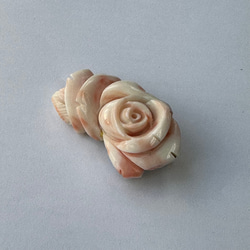 訳あり特価品　珊瑚彫りブローチ『ピンクの薔薇』　R41108Y2 13枚目の画像