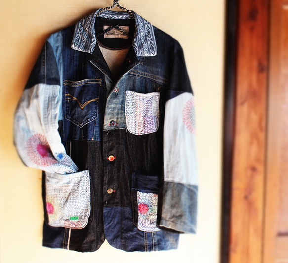 ○(早割り)SAYOCAFEメイド、男女兼用オリジナルパッチワーク&刺し子  