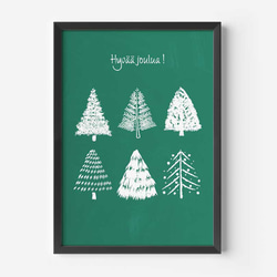 クリスマスツリー、クリスマスポスター、モミの木、北欧デザイン、シンプル、ミニマルなど様々なインテリアに。【T-0285】 3枚目の画像