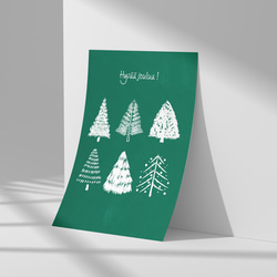 クリスマスツリー、クリスマスポスター、モミの木、北欧デザイン、シンプル、ミニマルなど様々なインテリアに。【T-0285】 10枚目の画像