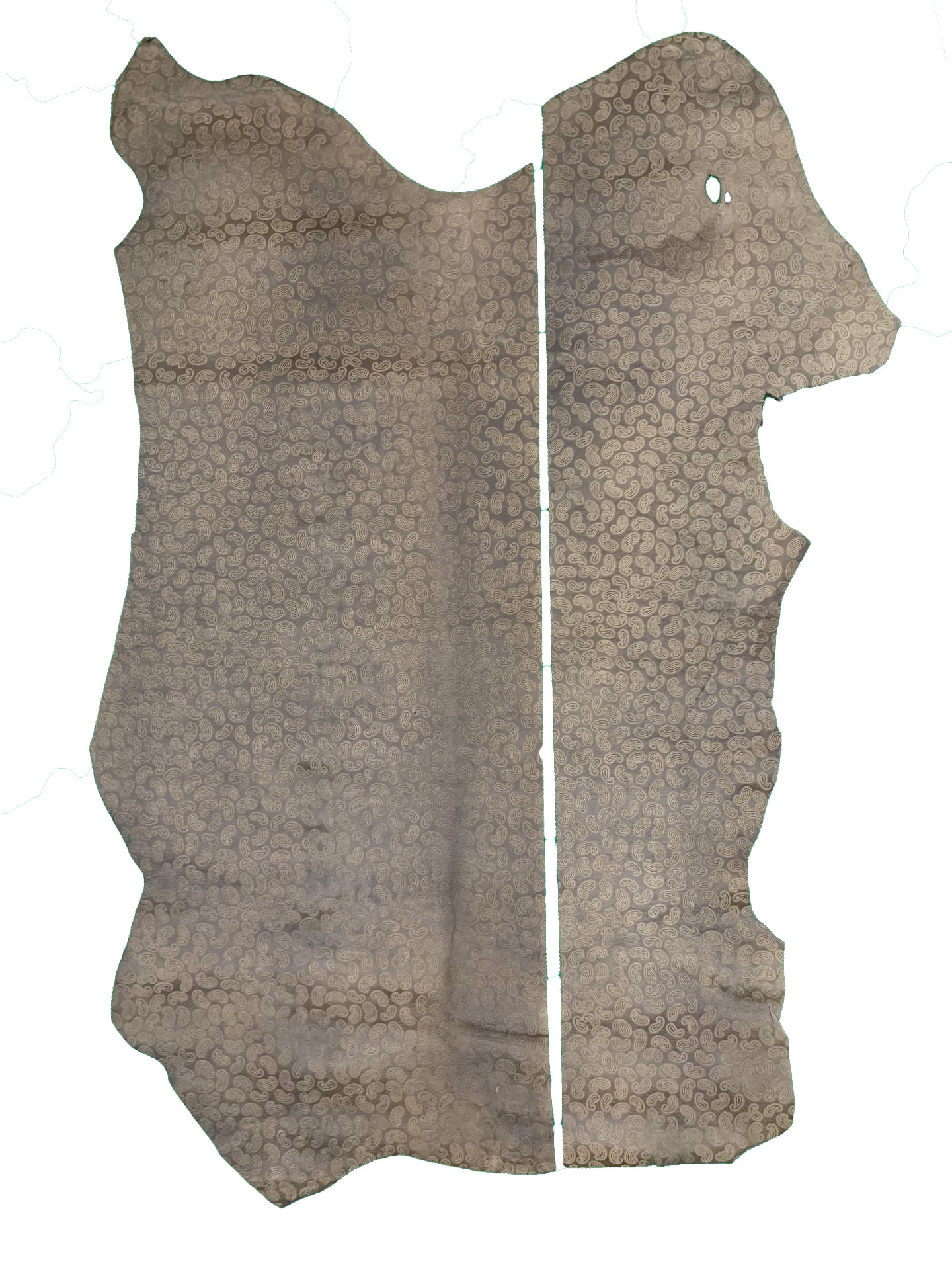 ペイズリー型押し　豚革　エンボス