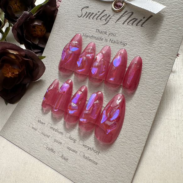 【8／30限定セール】EVER NAIL ピンク ネイルチップ ネイルチップ シンプル ハート ピンク オーダー ちゅるん 量産型