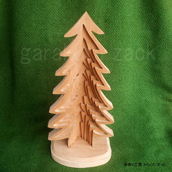 がらくたざっく★☆一点物★クリスマスシーズンにもお勧め♪北欧ナチュラルテイストな白木の立体木製ツリー①６段重ね 8枚目の画像