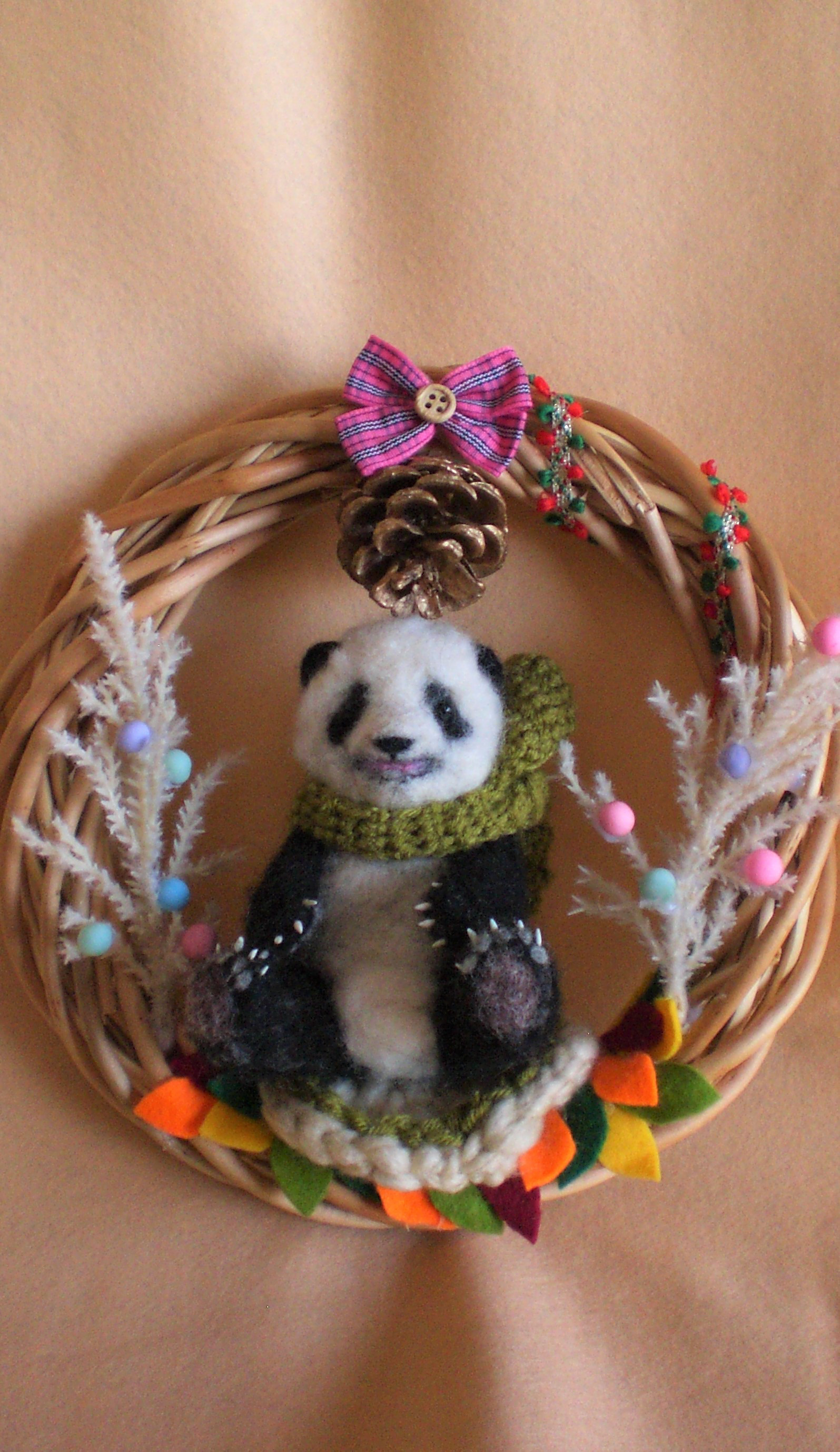 ハンドメイド　リース　アニマル　うさぎ　パンタ　ヤギ　羊毛フェルト　テディベア ハンドメイド リース アニマル うさぎ パンタ ヤギ 羊毛フェルト