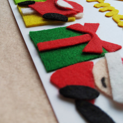 ♪2022新作♪手作りキット／フェルトイラストのクリスマスカード【サンタキッズのクリスマス】 5枚目の画像