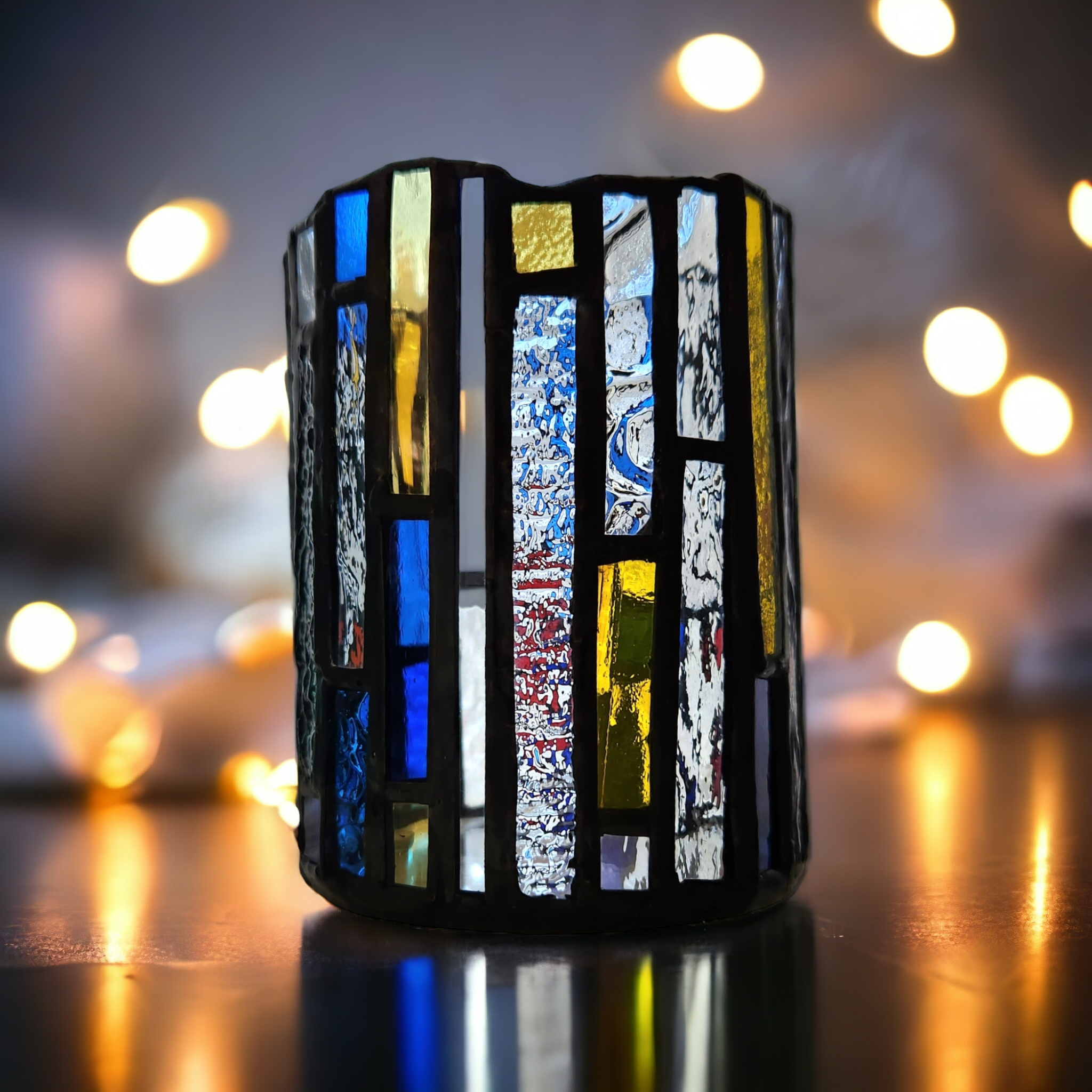 鉛筆立て　多目ホルダー　ステンドグラス雑貨　インテリア雑貨　プレゼント　ギフト　キャンドルホルダー　　　送料無料